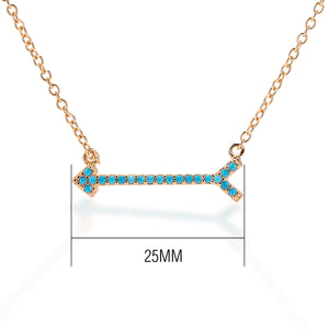 Kelly Herd Rose Gold Arrow Necklace with Turquoise Stones