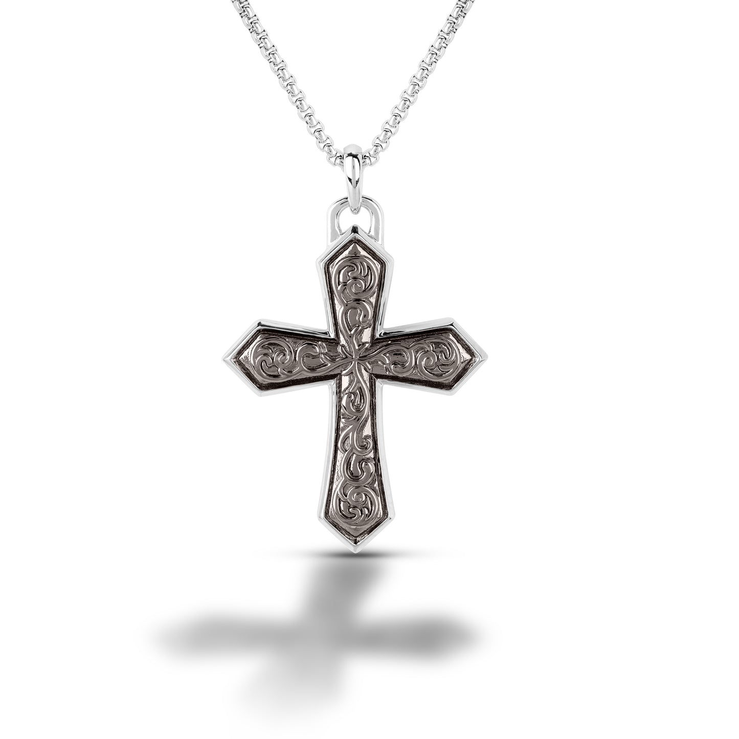 Kelly Herd Etched Cross Pendant Necklace