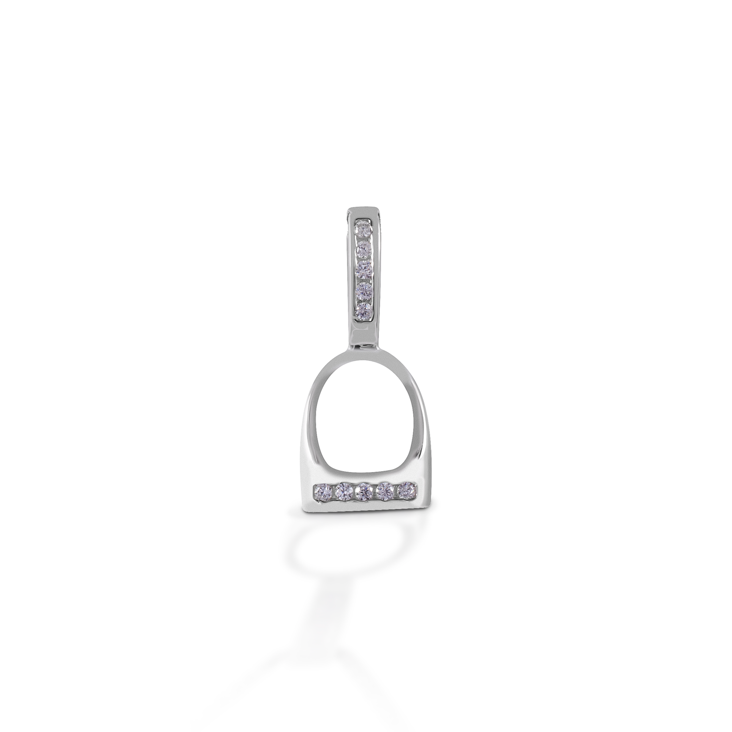 The Kelly Herd English Stirrup Pendant is a perfect tiny replica of a classic English fillis stirrup. Made of 14K gold, the base of the stirrup and the stirrup "leathers" are enhanced with diamonds. Features English stirrup pendant Diamonds Available in 14K gold 10mm x 20mm