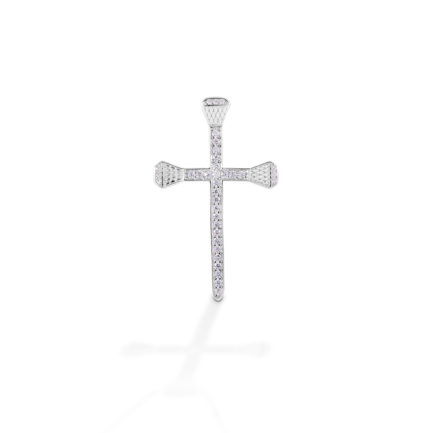 Kelly Herd's Pavé Horseshoe Nail Cross pendant is both beautiful to look at and beautifully symbolic. The message of faith and horses is clear with the use of horseshoe nails making the cross. Available in 14K gold; enhanced with diamonds. Features Cross made of horseshoe nails Pavé diamonds Available in 14K gold 26mm x 41mm