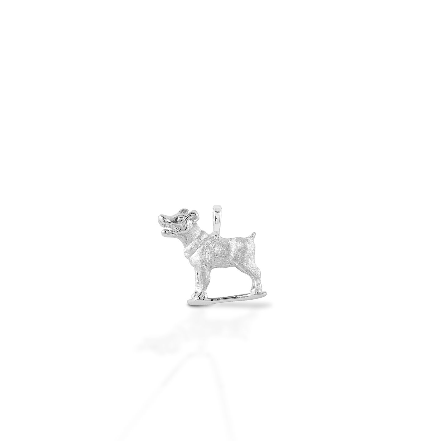 Is your best friend a Jack Russell? With a ball in his mouth, waiting to play, Kelly Herd's Jack Russell pendant captures the true spirit of these perpetual motion machines! Available in 14K gold. Features Jack Russell pendant Available in 14K gold 50mm x 30mm