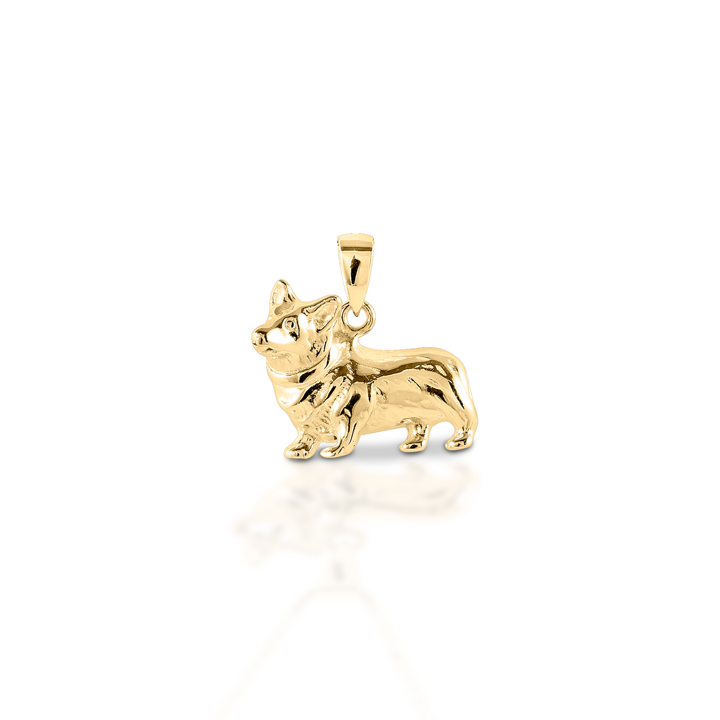 You can't help but love a Corgi! Kelly Herd's Corgi pendant is beautifully rendered in 14K gold. You can even see the fluffy hair! Features Corgi pendant Available in 14K gold 30mm x 21mm