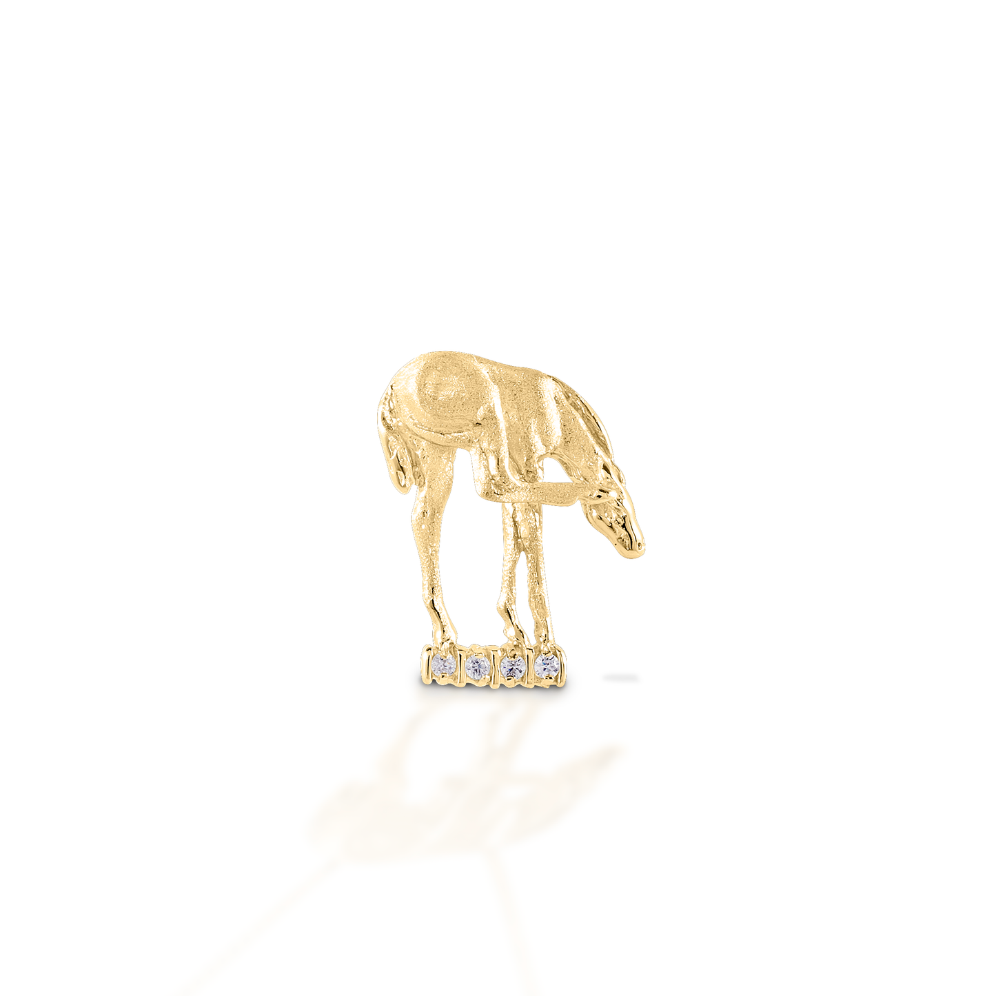 Impossibly long legs and endless curiosity - Kelly Herd's Scratching Foal Pendant captures the look and spirit of equine babies. Crafted in 14K gold, and enhanced with diamonds. Features Foal pendant Enhanced with diamonds Available in 14K gold 18mm x 24mm