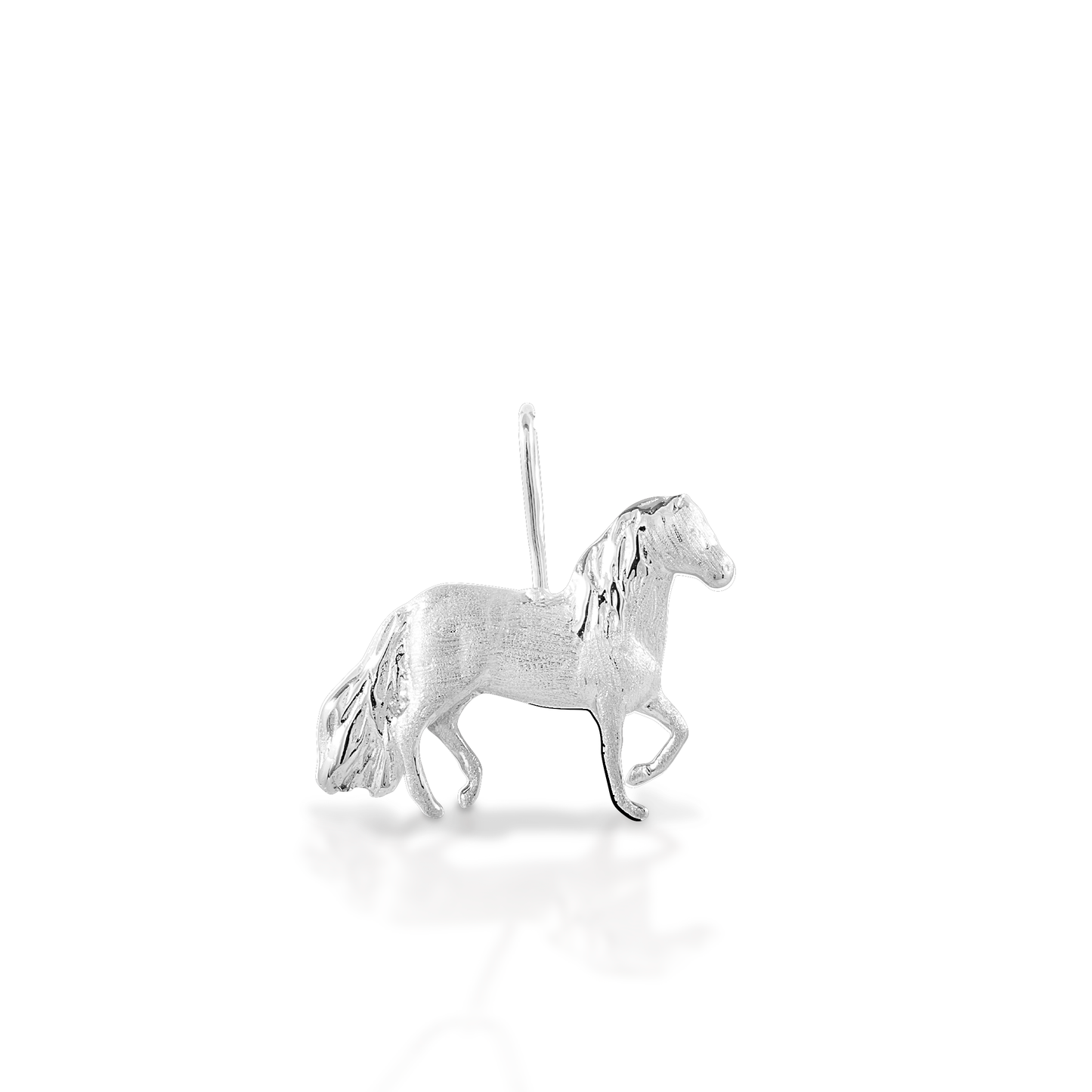 Fan of the smooth ride? Show your love of this unique breed with the Kelly Herd Paso Fino Pendant! This lovely piece is crafted in brushed 14K gold. Features Paso Fino pendant Available in 14K gold 20mm x 18mm