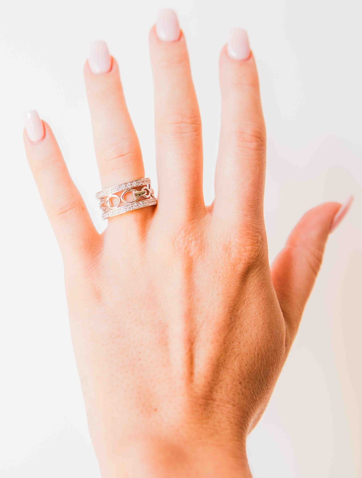 Kelly Herd Wide Band Bit Ring - Sterling Silver