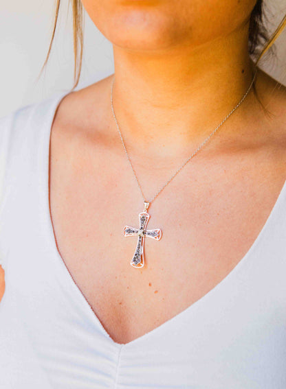 Kelly Herd Marcasite Framed Cross Necklace - Sterling Silver