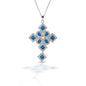 Kelly Herd Rhodium Plated Blue Multiple Shape Cross Necklace