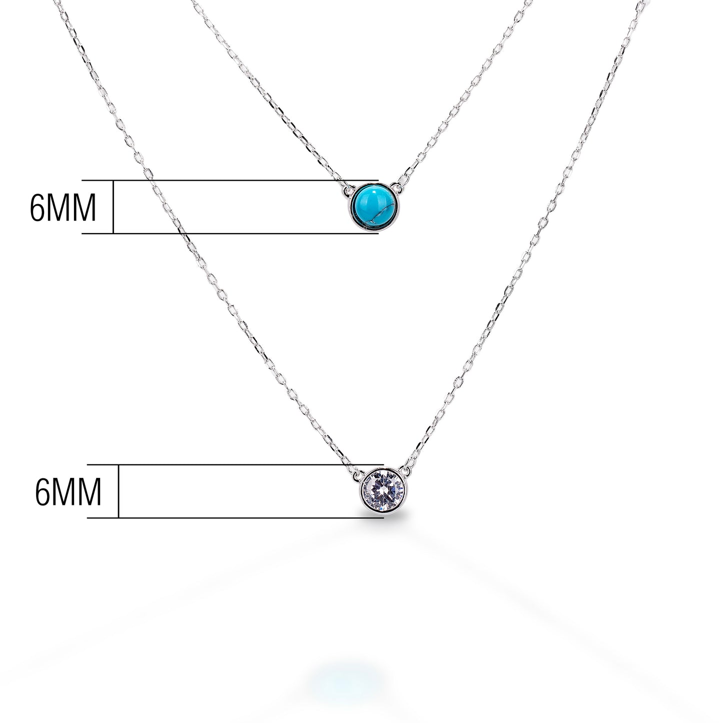 Kelly Herd 2 Stranded Necklace with Turquoise and CZ