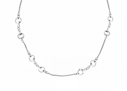 Kelly Herd Brass Long Silver Snaffle Bit Necklace