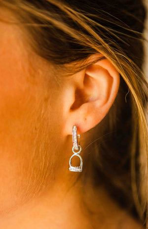 Kelly Herd Hanging English Stirrup Earrings - Sterling Silver