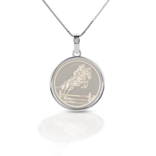 Kelly Herd Jumping Horse Medallion Pendant Necklace