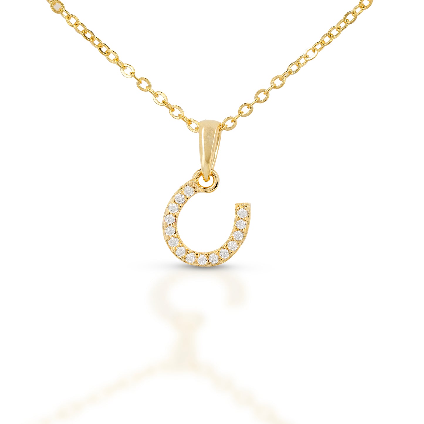Kelly Herd Gold Dangling Horseshoe Necklace