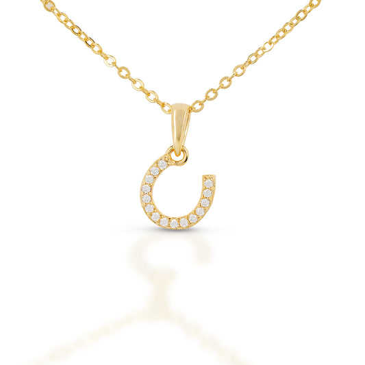 Kelly Herd Gold Dangling Horseshoe Necklace