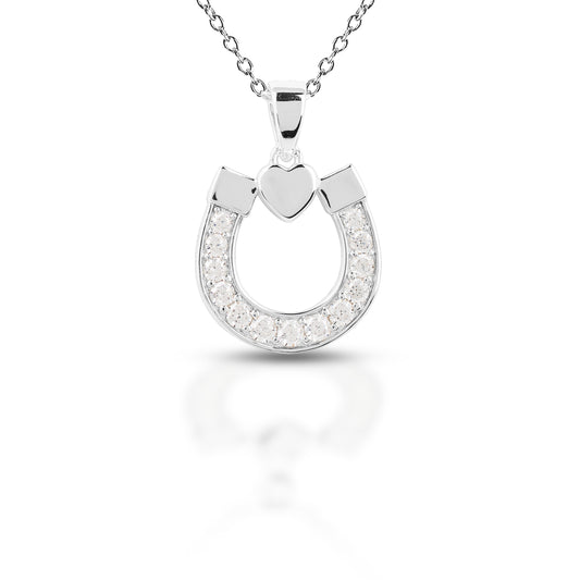 Kelly Herd Heart Horseshoe Pendant Necklace