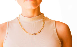 Kelly Herd Flat Long Adjustable Link Necklace