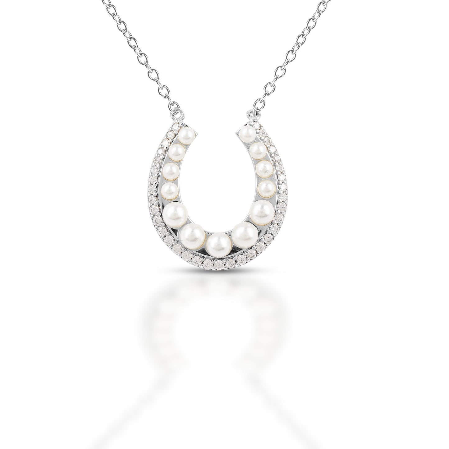 Kelly Herd Pearl Studded Horseshoe Necklace