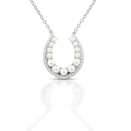 Kelly Herd Pearl Studded Horseshoe Necklace