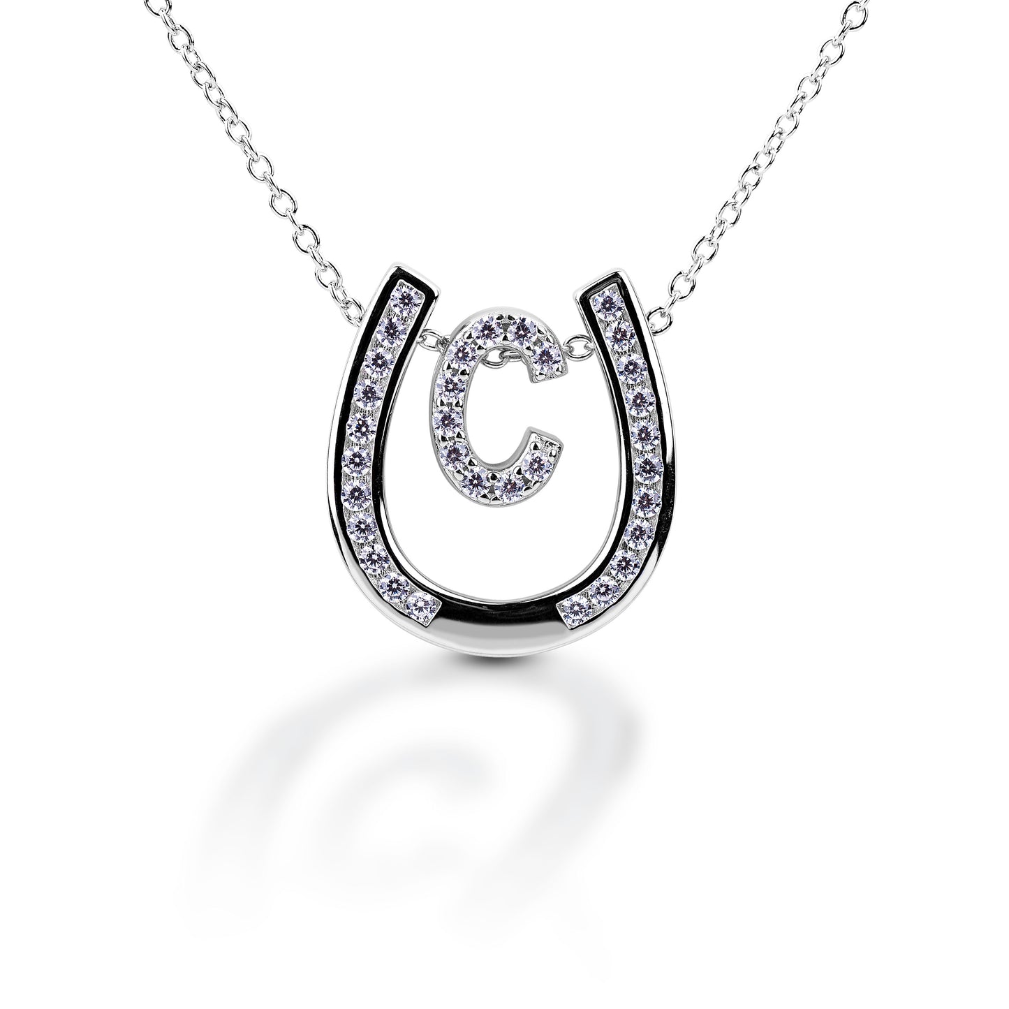 Kelly Herd Horseshoe Initial Necklace
