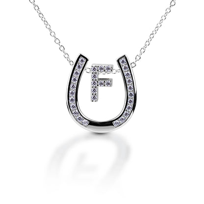Kelly Herd Horseshoe Initial Necklace
