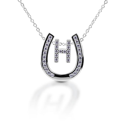 Kelly Herd Horseshoe Initial Necklace