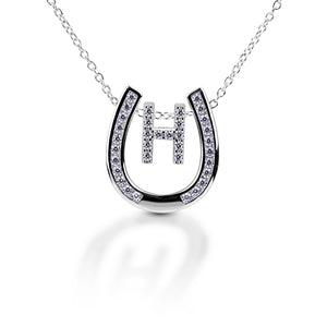 Kelly Herd Horseshoe Initial Necklace