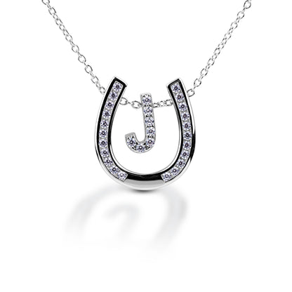 Kelly Herd Horseshoe Initial Necklace