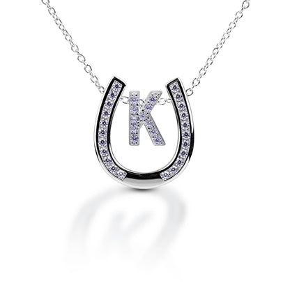 Kelly Herd Horseshoe Initial Necklace