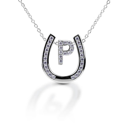 Kelly Herd Horseshoe Initial Necklace