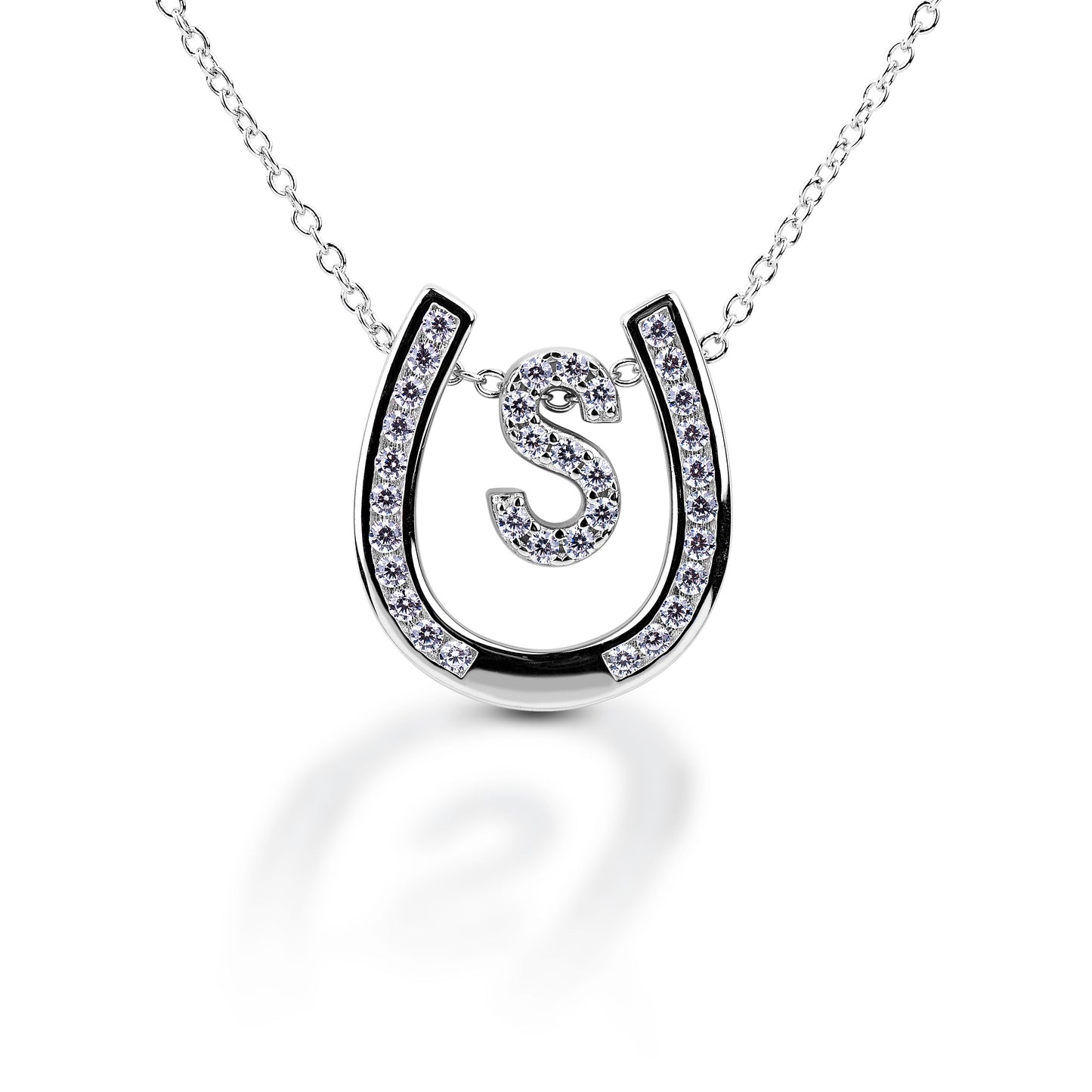 Kelly Herd Horseshoe Initial Necklace