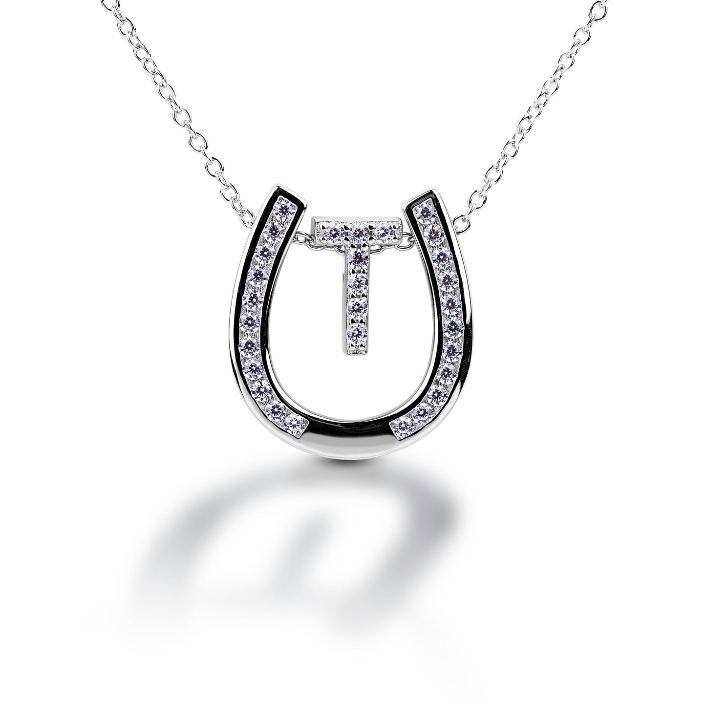 Kelly Herd Horseshoe Initial Necklace
