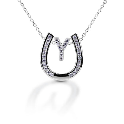 Kelly Herd Horseshoe Initial Necklace