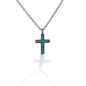Kelly Herd Turquoise Stone Cross Necklace