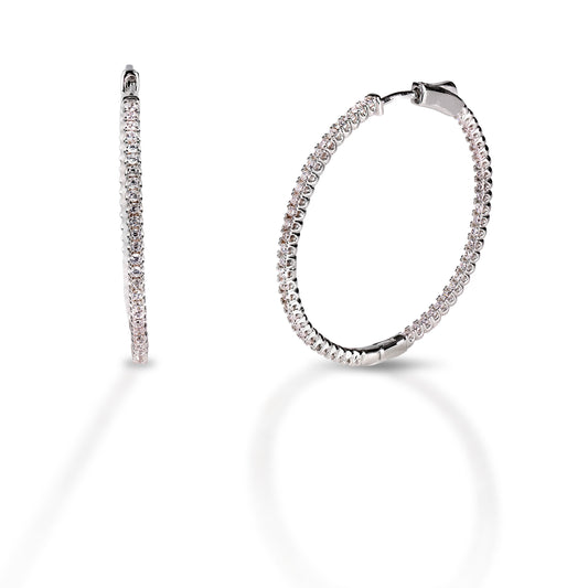 Kelly Herd Eternity Clear CZ Hoop Earrings 40mm
