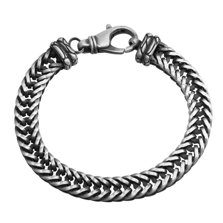 Kelly Herd Men's Wide Braided Bracelet - Sterling Silver