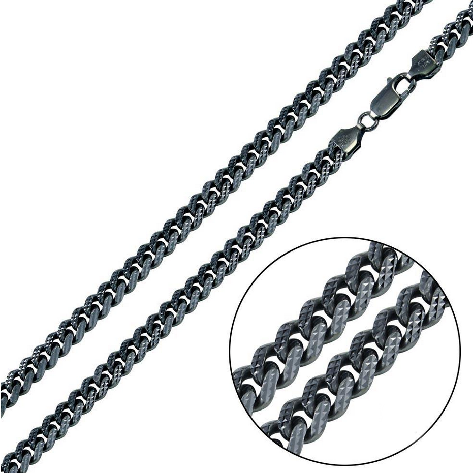 Kelly Herd Miami Pyramid Pave 200 7mm Black - Sterling Silver