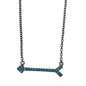 Kelly Herd Black Rhodium Plated Arrow Necklace with Turquoise Stones