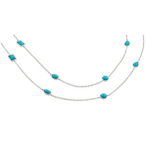 Kelly Herd 2 Row Strand Turquoise Stone Pendant Necklace