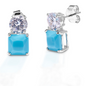 Kelly Herd Clear And Turquoise Earrings