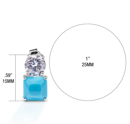 Kelly Herd Clear And Turquoise Earrings