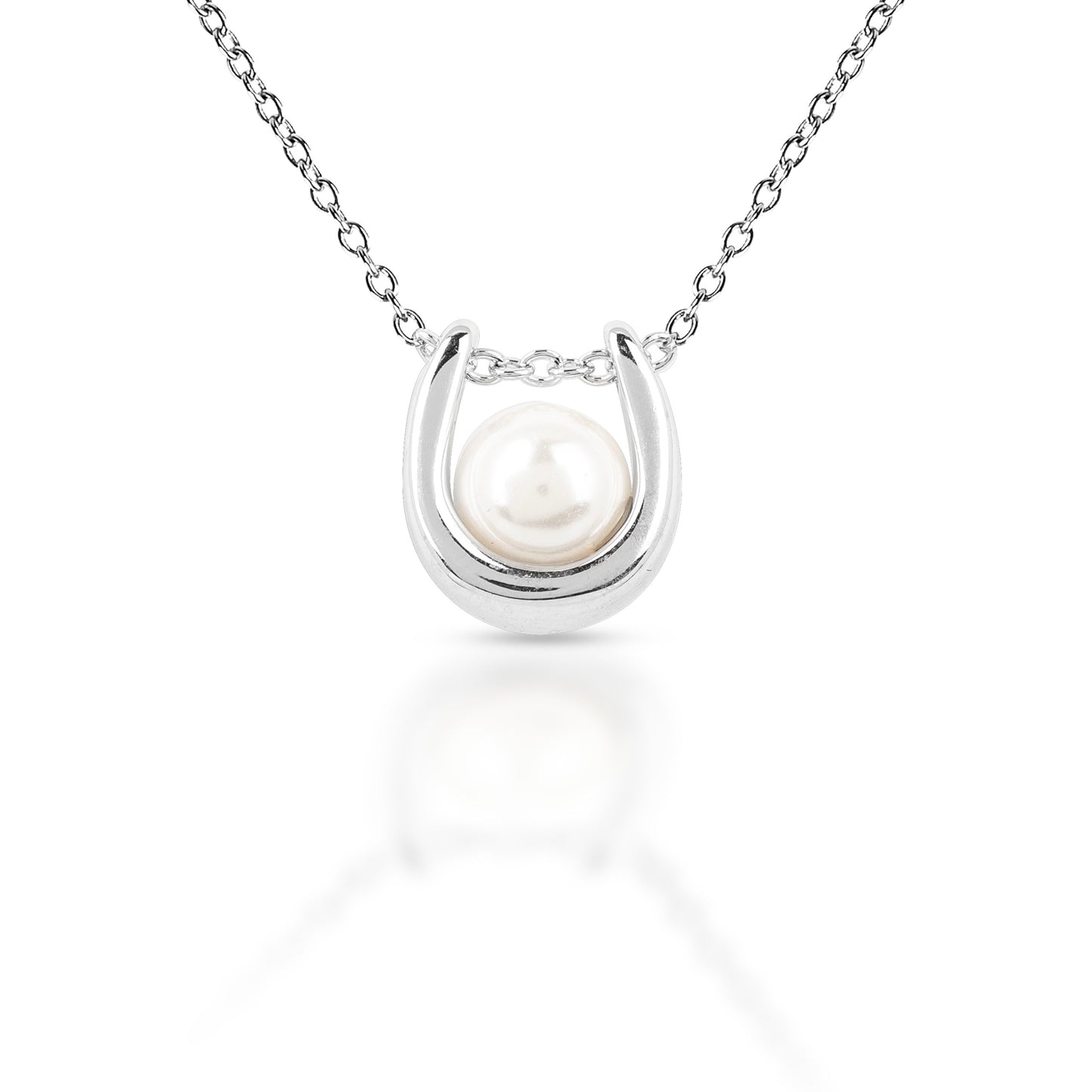 Kelly Herd Small Pearl Horseshoe Necklace