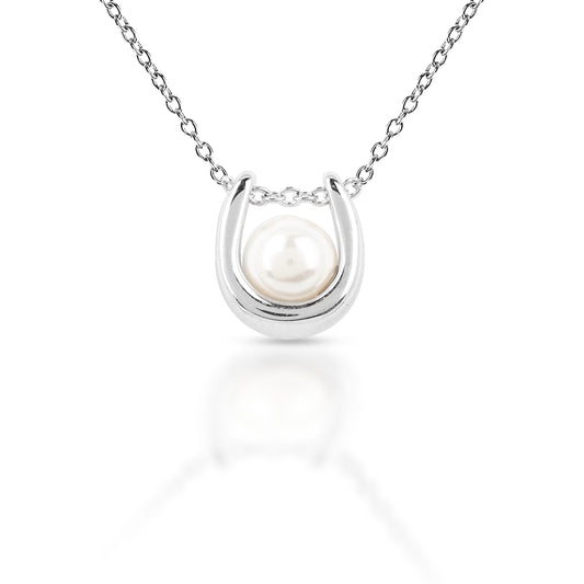 Kelly Herd Small Pearl Horseshoe Necklace
