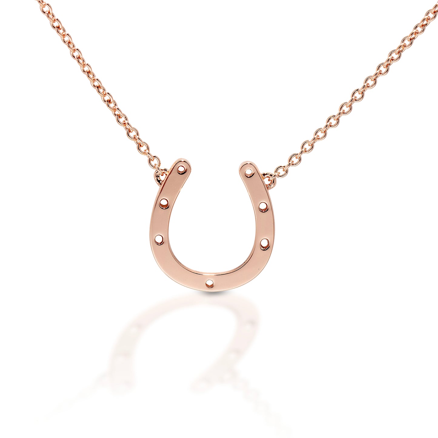 Kelly Herd Small Horseshoe Necklace in Rose Gold