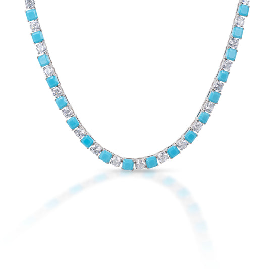 Kelly Herd Clear And Turquoise Necklace