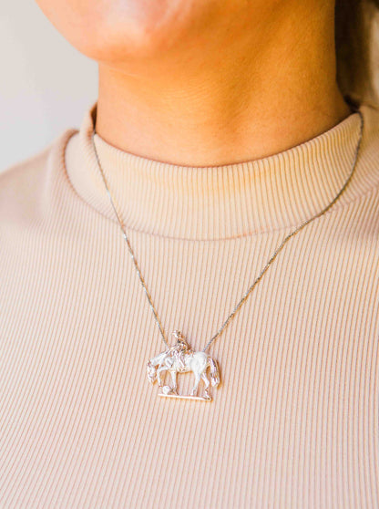 Kelly Herd Trail Horse Pendant - Sterling Silver