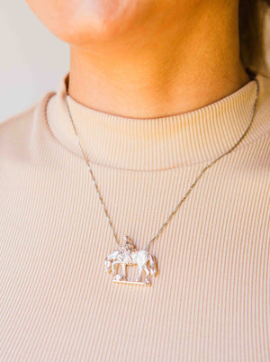 Kelly Herd Trail Horse Pendant - Sterling Silver