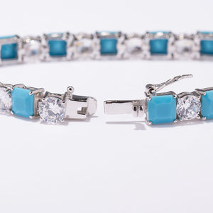 Kelly Herd Clear And Turquoise Bracelet