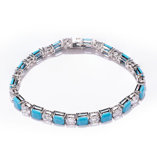 Kelly Herd Clear And Turquoise Bracelet