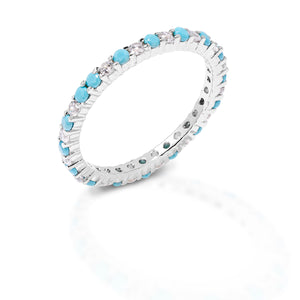Kelly Herd Clear And Turquoise Eternity Ring