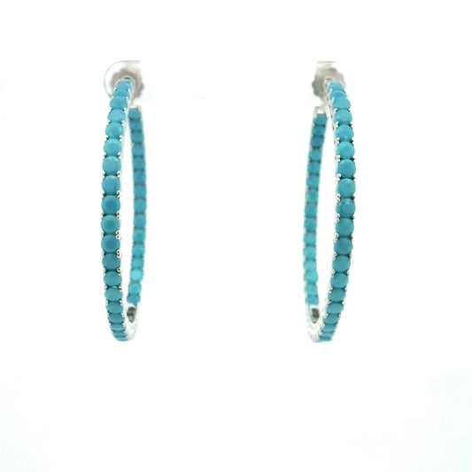 Kelly Herd Turquoise Hoop Earrings