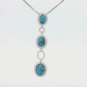 Kelly Herd Turquoise Drop Pendant Necklace - Sterling Silver